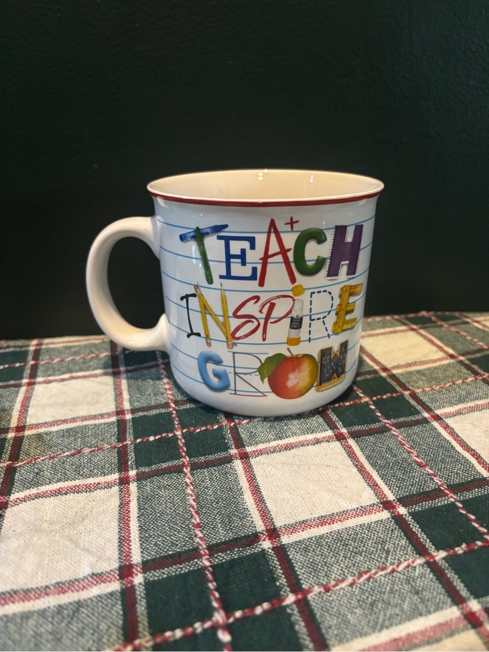 Teach Inspire Grow Ceramic Teacher Mug - Multicolor